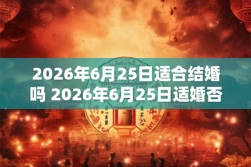 2026年6月25日适合结婚吗 2026年6月25日适婚否