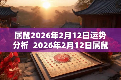 属鼠2026年2月12日运势分析 2026年2月12日属鼠今日运势 属鼠2026年2月12日运势分析 2026年2月12日属鼠今日运势
