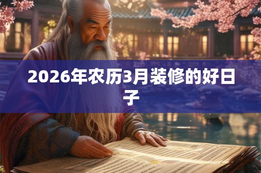 2026年农历3月装修的好日子