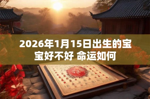2026年1月15日出生的宝宝好不好 命运如何 2026年1月15日出生的宝宝好不好 命运如何