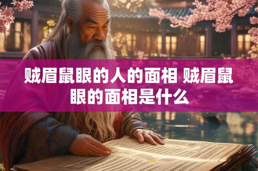 贼眉鼠眼的人的面相 贼眉鼠眼的面相是什么