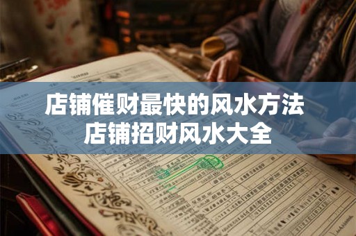 店铺催财最快的风水方法 店铺招财风水大全