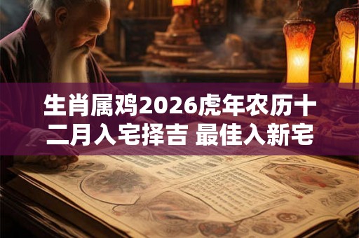 生肖属鸡2026虎年农历十二月入宅择吉 最佳入新宅日子