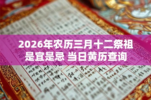 2026年农历三月十二祭祖是宜是忌 当日黄历查询 2026年农历三月十二祭祖是宜是忌 当日黄历查询