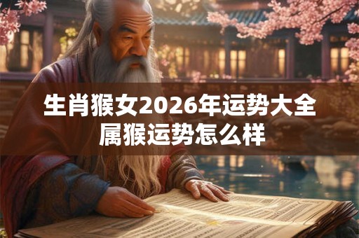生肖猴女2026年运势大全 属猴运势怎么样