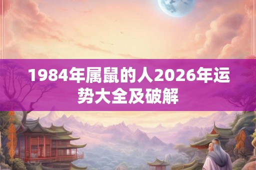 1984年属鼠的人2026年运势大全及破解