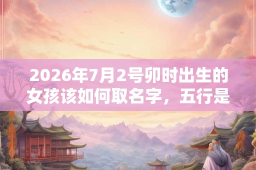 2026年7月2号卯时出生的女孩该如何取名字，五行是什么？
