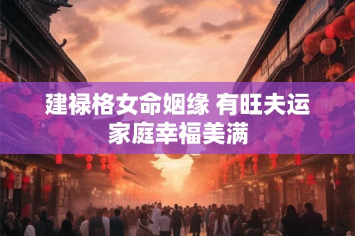 建禄格女命姻缘 有旺夫运家庭幸福美满