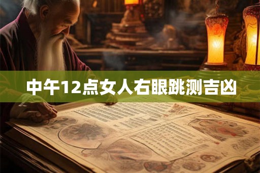 中午12点女人右眼跳测吉凶