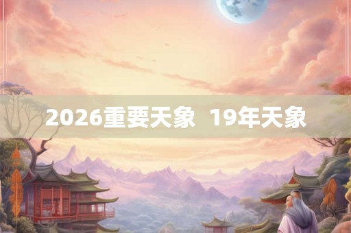 2026重要天象  19年天象