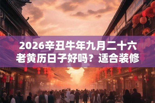 2026辛丑牛年九月二十六老黄历日子好吗?适合装修动土吗? 2026辛丑牛年九月二十六老黄历日子好吗?适合装修动土吗?