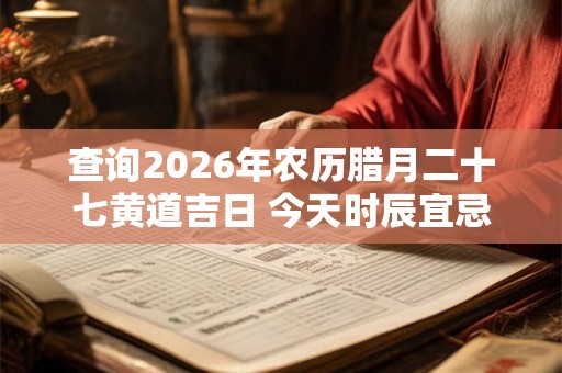 查询2026年农历腊月二十七黄道吉日 今天时辰宜忌凶吉