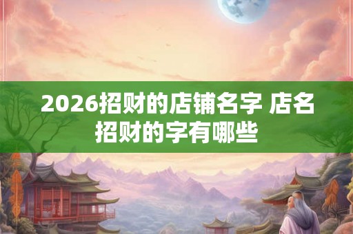 2026招财的店铺名字 店名招财的字有哪些