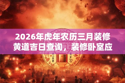 2026年虎年农历三月装修黄道吉日查询,装修卧室应该注意什么? 2026年虎年农历三月装修黄道吉日查询,装修卧室应该注意什么?
