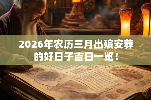 2026年农历三月出殡安葬的好日子吉日一览! 2026年农历三月出殡安葬的好日子吉日一览!