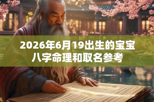 2026年6月19出生的宝宝八字命理和取名参考