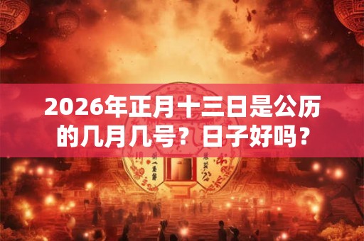 2026年正月十三日是公历的几月几号？日子好吗？