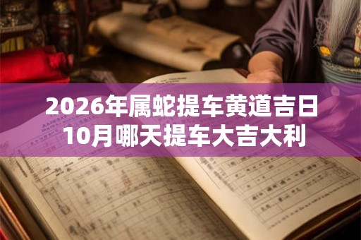 2026年属蛇提车黄道吉日 10月哪天提车大吉大利