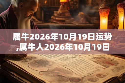 属牛2026年10月19日运势,属牛人2026年10月19日财运,生肖牛2026年10月19日运势