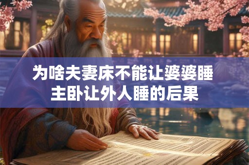为啥夫妻床不能让婆婆睡 主卧让外人睡的后果