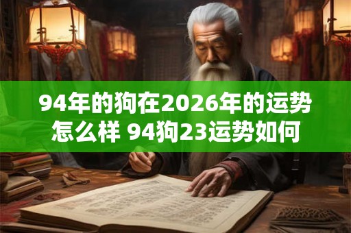94年的狗在2026年的运势怎么样 94狗23运势如何 94年的狗在2026年的运势怎么样 94狗23运势如何