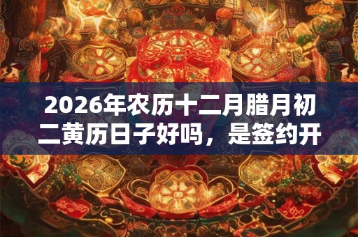 2026年农历十二月腊月初二黄历日子好吗，是签约开业的吉日吗？