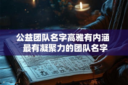 公益团队名字高雅有内涵  最有凝聚力的团队名字