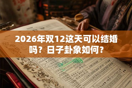 2026年双12这天可以结婚吗？日子卦象如何？