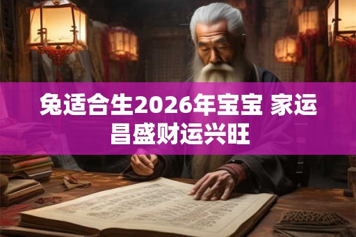 兔适合生2026年宝宝 家运昌盛财运兴旺