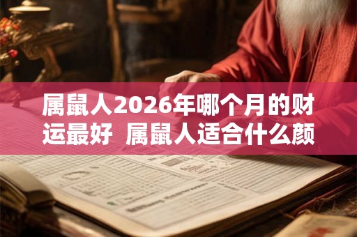 属鼠人2026年哪个月的财运最好  属鼠人适合什么颜色2026