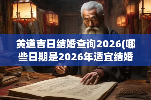 黄道吉日结婚查询2026(哪些日期是2026年适宜结婚的黄道吉日?) 黄道吉日结婚查询2026(哪些日期是2026年适宜结婚的黄道吉日?)