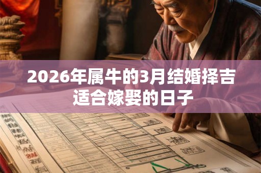 2026年属牛的3月结婚择吉 适合嫁娶的日子