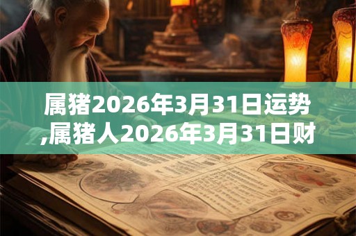 属猪2026年3月31日运势,属猪人2026年3月31日财运,生肖猪2026年3月31日运势