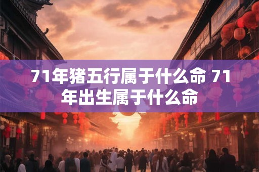 71年猪五行属于什么命 71年出生属于什么命