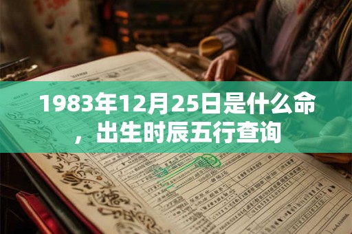 1983年12月25日是什么命，出生时辰五行查询