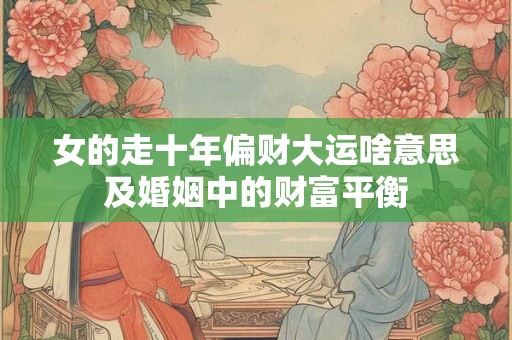 女的走十年偏财大运啥意思及婚姻中的财富平衡