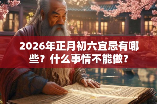 2026年正月初六宜忌有哪些？什么事情不能做？