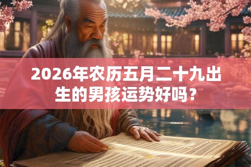 2026年农历五月二十九出生的男孩运势好吗？