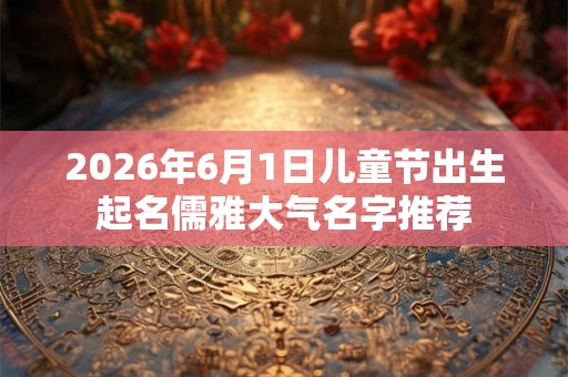 2026年6月1日儿童节出生起名儒雅大气名字推荐