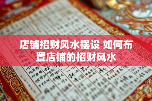 店铺招财风水摆设 如何布置店铺的招财风水