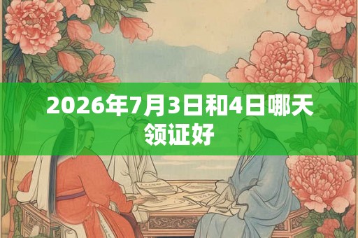 2026年7月3日和4日哪天领证好 2026年7月3日和4日哪天领证好