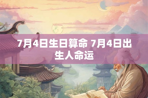 7月4日生日算命 7月4日出生人命运 7月4日生日算命 7月4日出生人命运