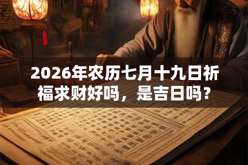 2026年农历七月十九日祈福求财好吗，是吉日吗？