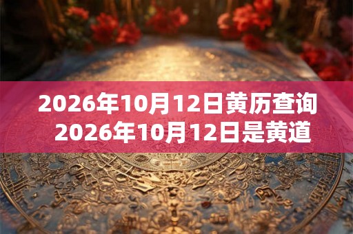 2026年10月12日黄历查询  2026年10月12日是黄道吉日吗