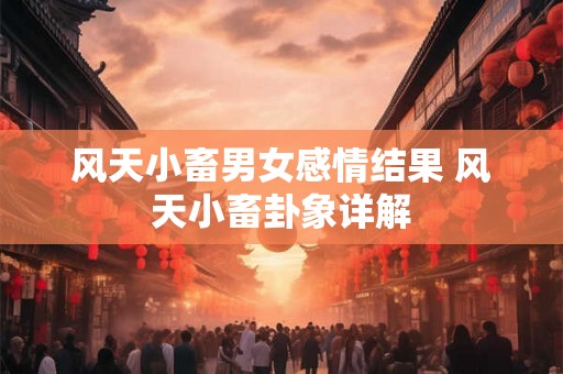 风天小畜男女感情结果 风天小畜卦象详解