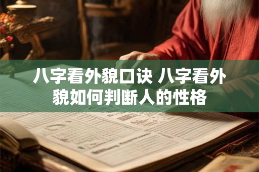 八字看外貌口诀 八字看外貌如何判断人的性格
