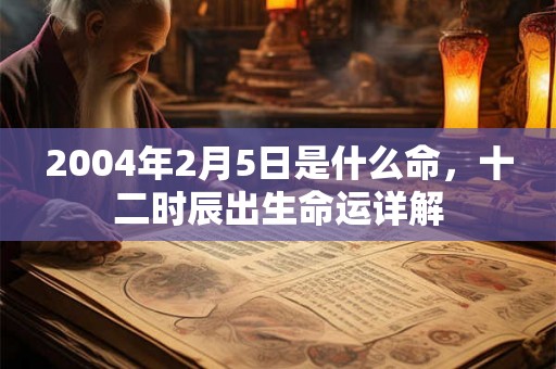 2004年2月5日是什么命，十二时辰出生命运详解
