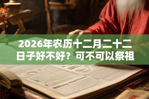 2026年农历十二月二十二日子好不好？可不可以祭祖？