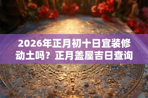 2026年正月初十日宜装修动土吗？正月盖屋吉日查询