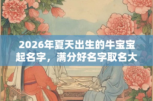 2026年夏天出生的牛宝宝起名字，满分好名字取名大全